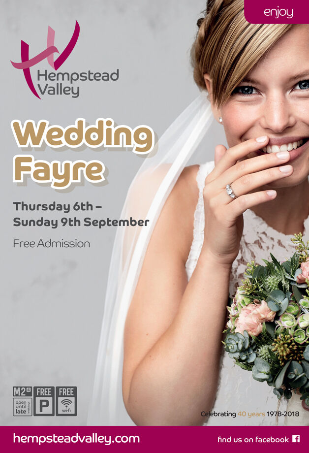 Hempstead Valley Wedding Fayre - Thursday 8th until Sunday 11th September