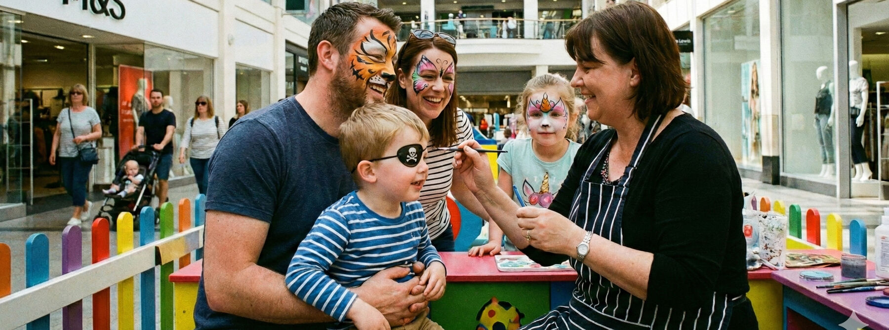 Face painting event at Hempstead Valley.