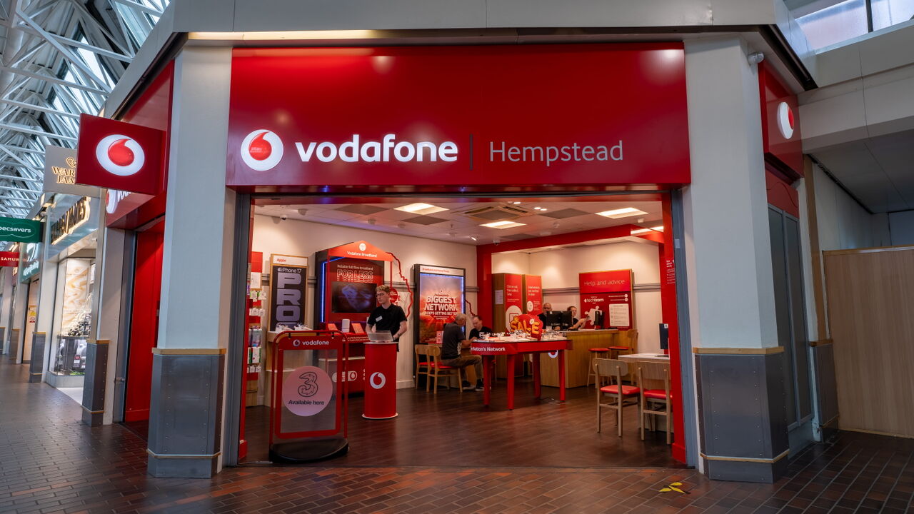 Vodafone & Three in Hempstead Valley Shopping Centre.